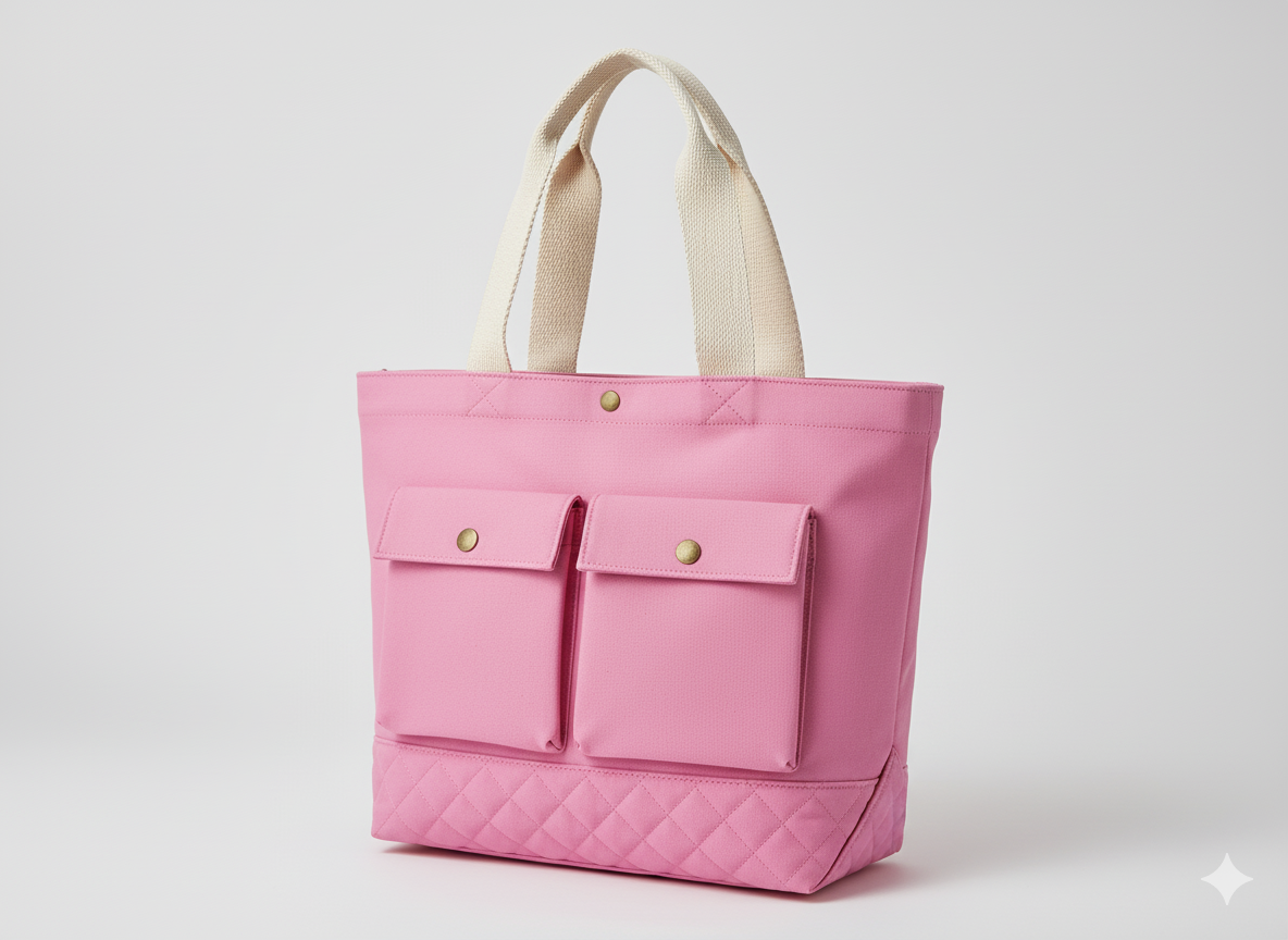 बेबी पिंक प्लेन हैवी कॉटन कैनवास फ़ैब्रिक