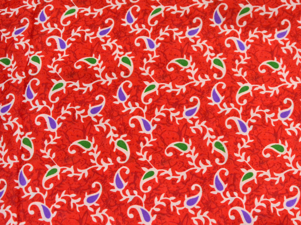 Blood Red Leaf Digitally Printed Butter Crepe Fabric