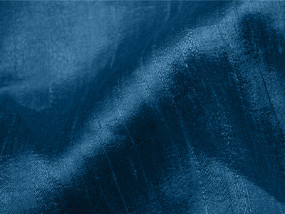 Peacock Blue Plain Bangalore Raw Silk Fabric  (Wholesale)