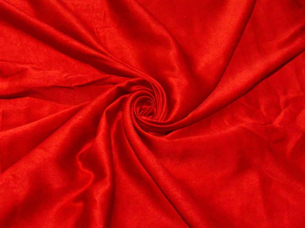 Bright Red Plain Malai Satin Fabric