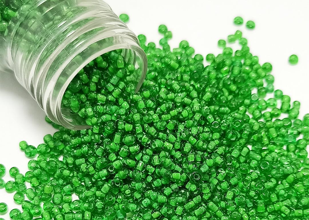 Green Inside Dyed Round Rocailles Glass Seed Beads (Wholesale)