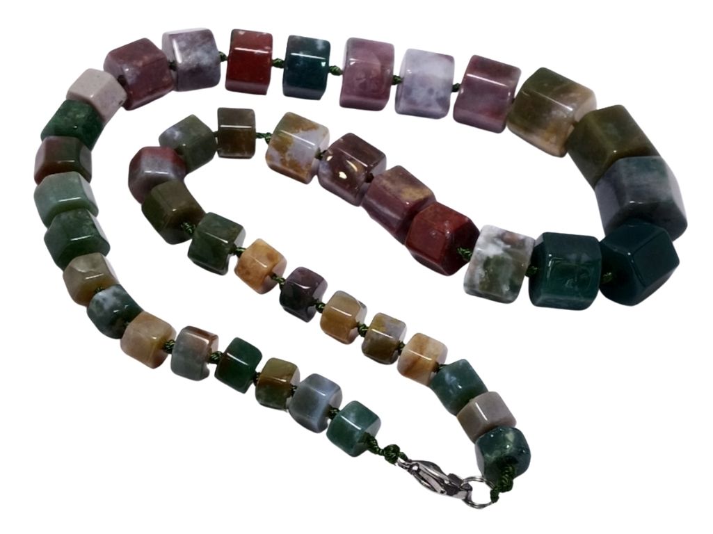 Multicolour Haxagon Multiple Sized Natural Stone Beads