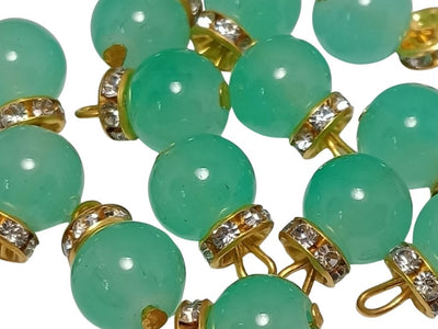 Teal Green Spherical Loreal Beads