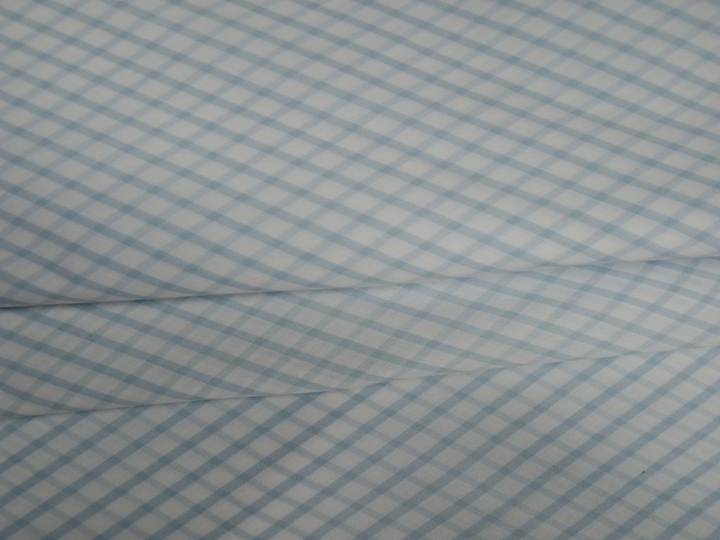 Light Blue Cotton Plaid Check Fabric