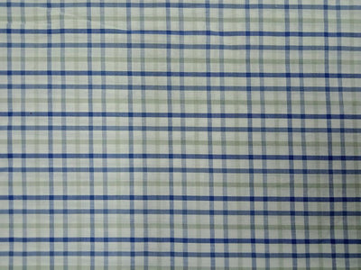 Blue & Gray Cotton Plaid Check Fabric