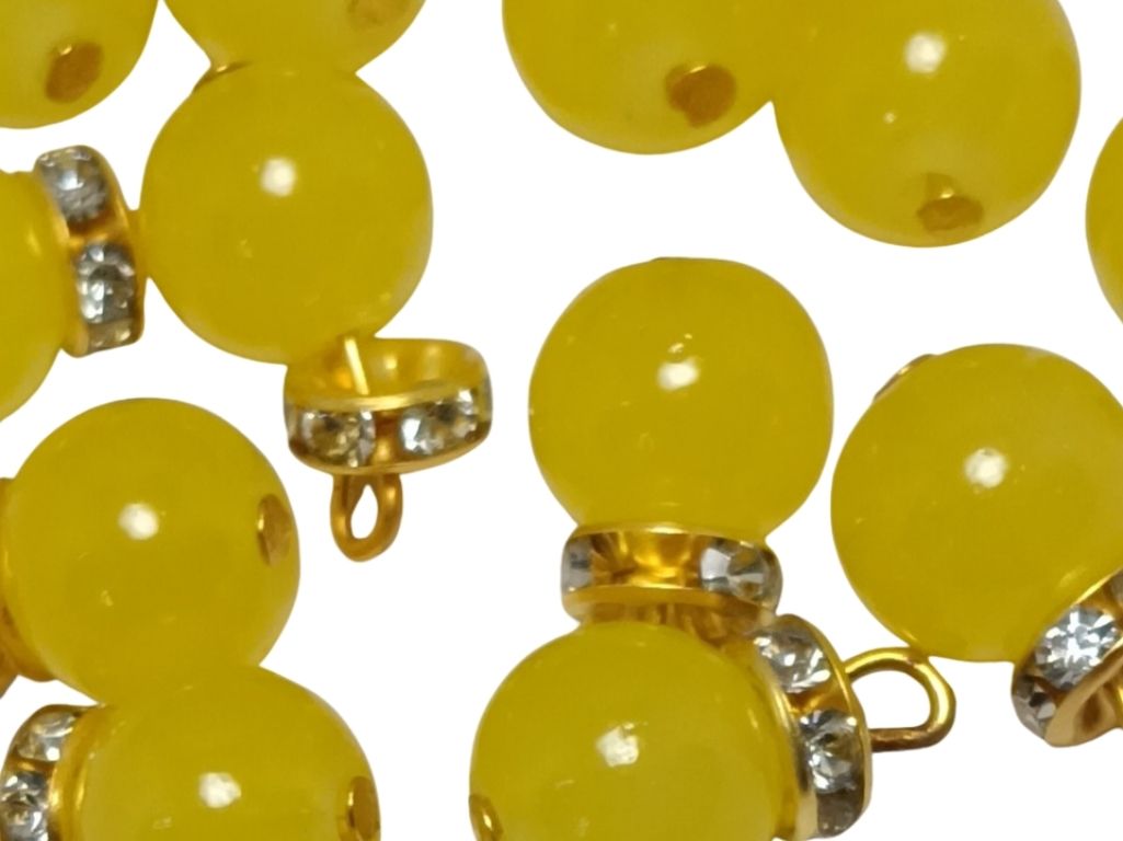 Yellow Spherical Loreal Beads