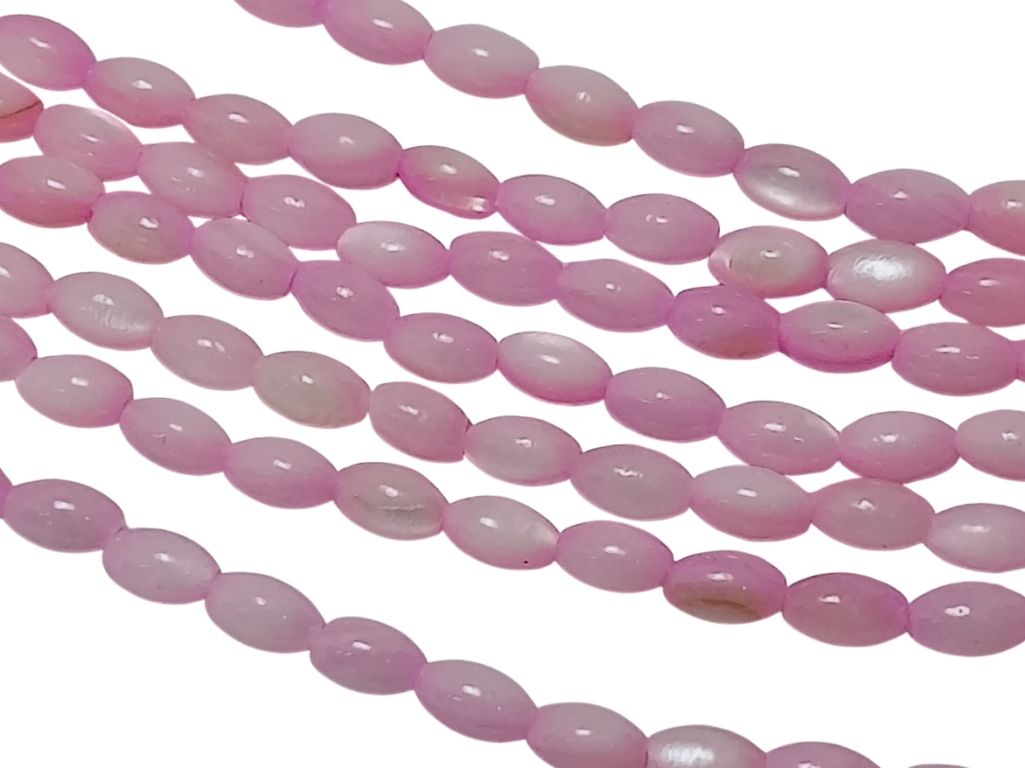 Light Pink Oval Glossy Mother of Pearl Beads