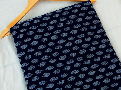 Indigo Floral Pure Cotton Fabric