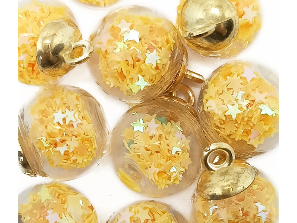 Yellow Spherical Acrylic Beads With Hook