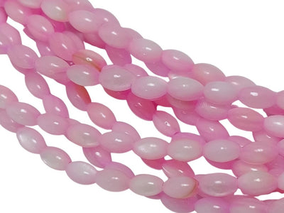Light Pink Oval Glossy Mother of Pearl Beads