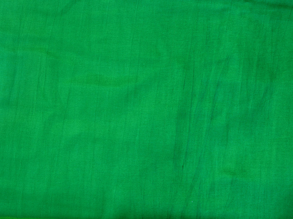 Bright Green Plain Pure Viscose Gaji Silk Fabric (Wholesale)