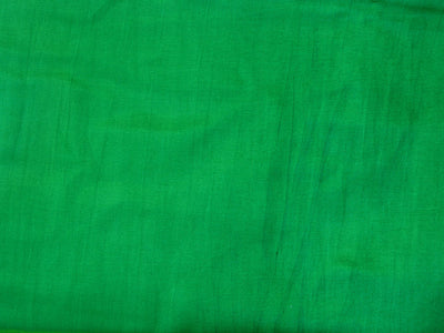 Bright Green Plain Pure Viscose Gaji Silk Fabric (Wholesale)