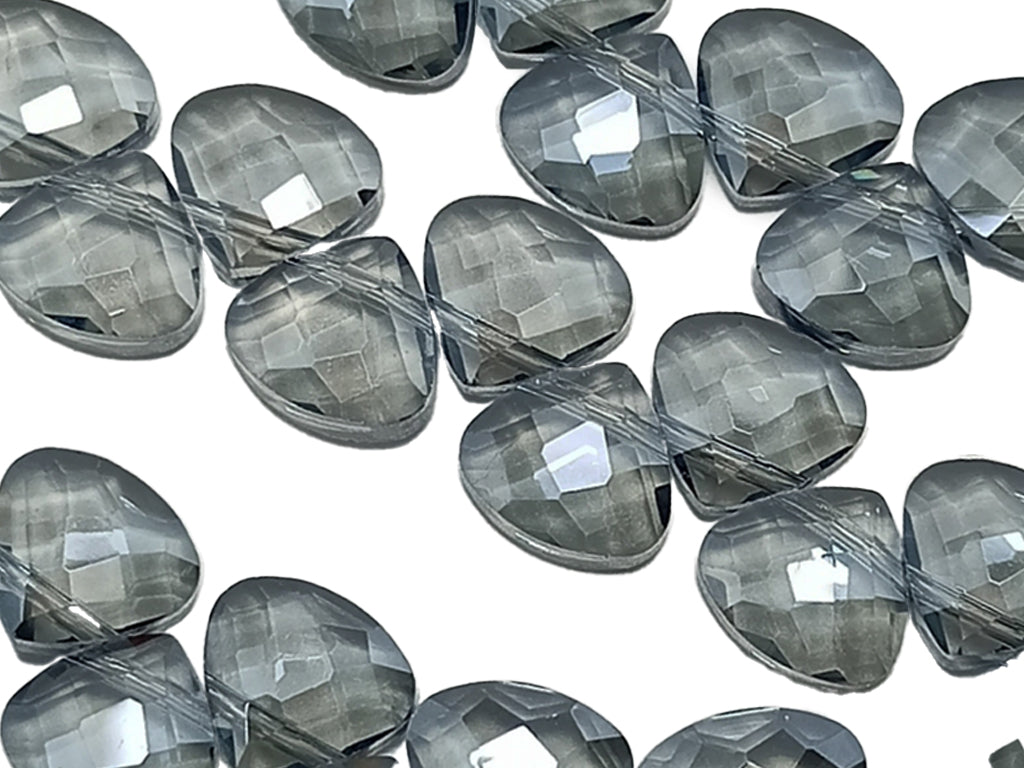 Gray Triangular Shaped Top Hole Crystal Beads