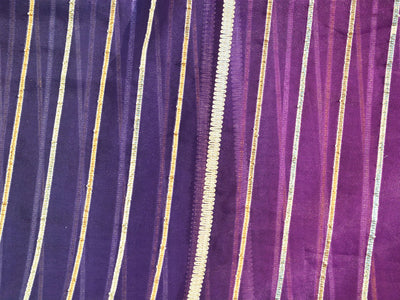 Multicolor Foil Stripes Viscose Organza Fabric