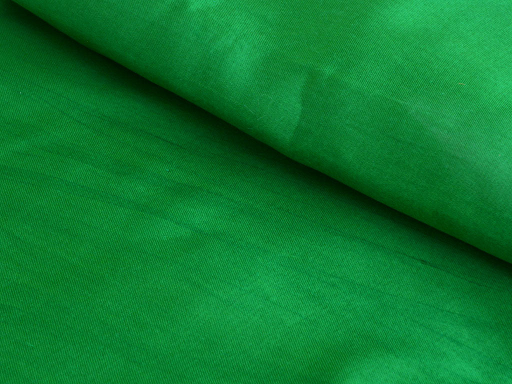 Bright Green Plain Pure Viscose Gaji Silk Fabric (Wholesale)