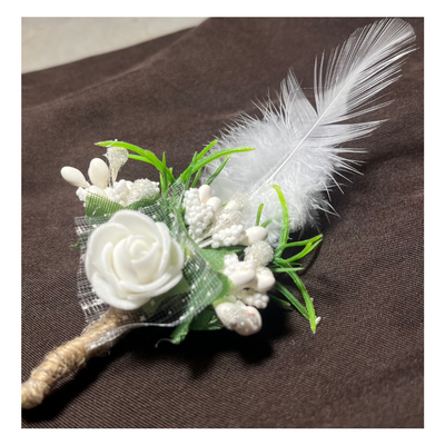 White Flower Brooch