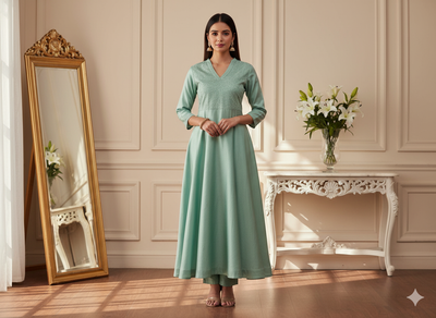 पिस्ता हरा सादा शुद्ध विस्कोस गाजी सिल्क फैब्रिक