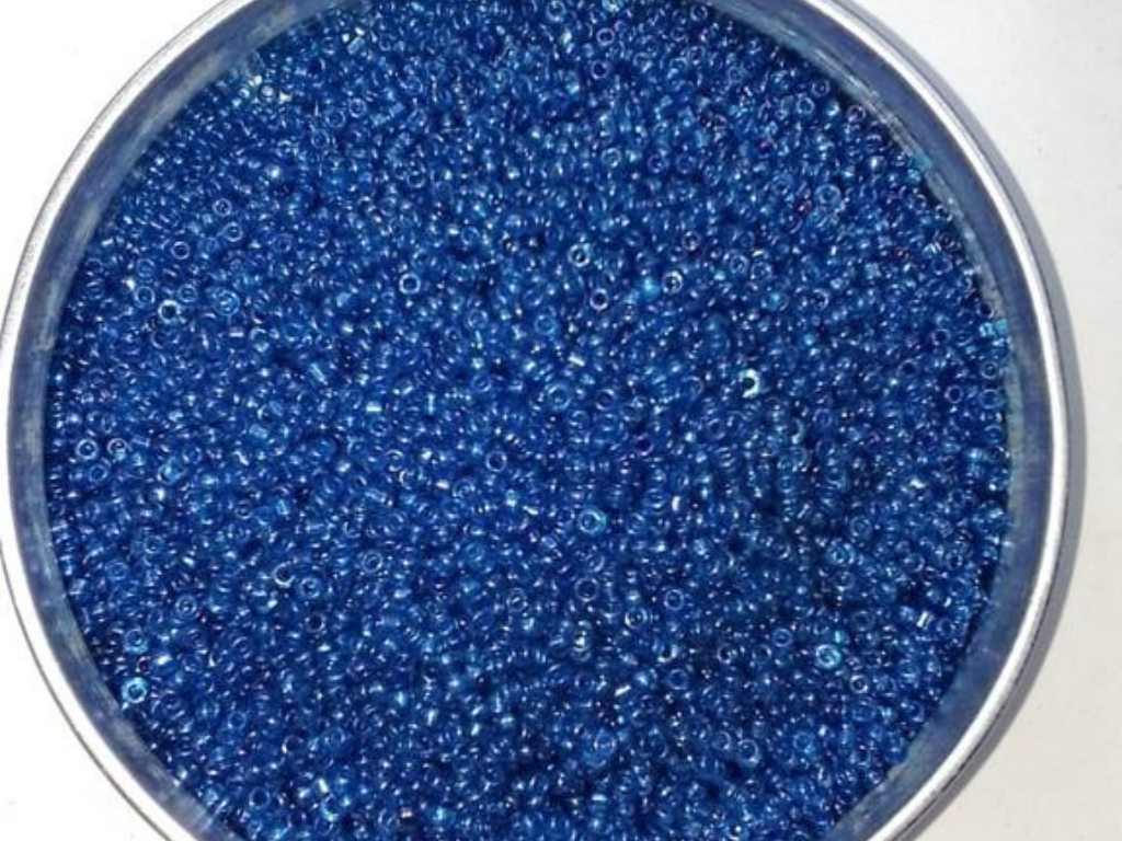 Bright Blue Lustre Round Rocaille Glass Seed Beads- 2 mm