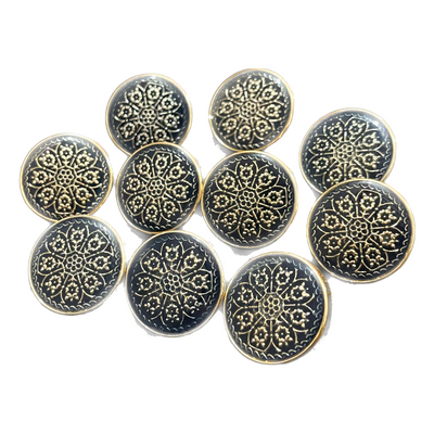Blue & Golden Circular Designer Metal Buttons