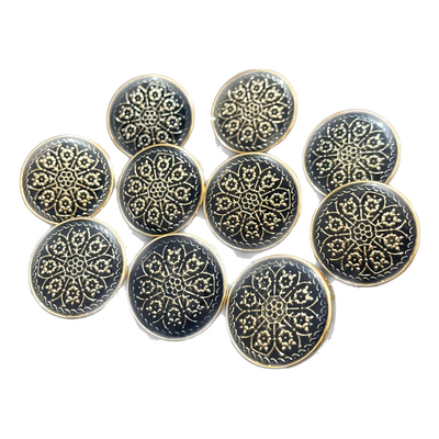 Blue & Golden Circular Designer Plastic Buttons