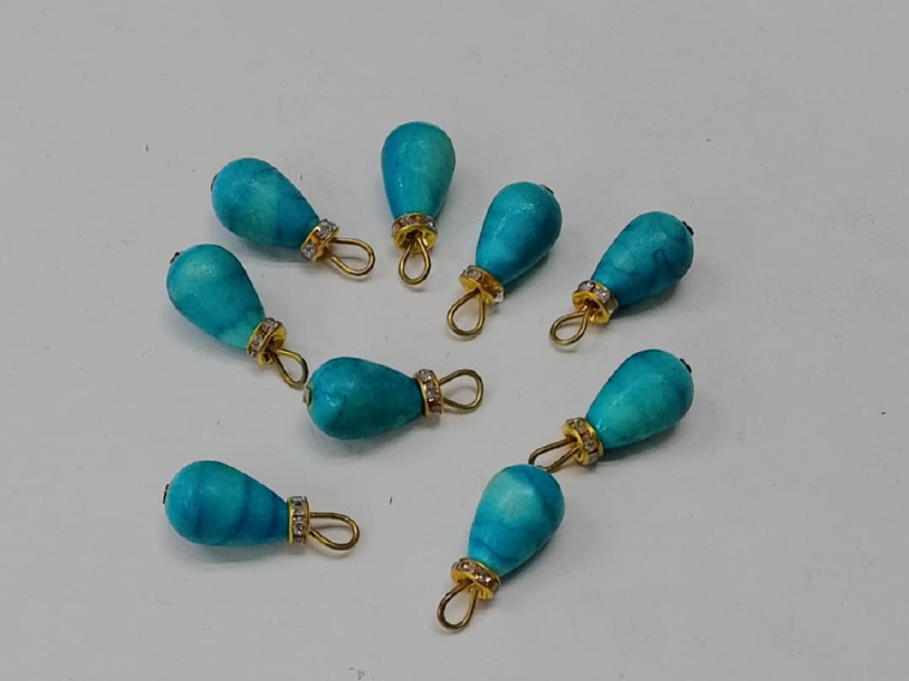 Light Blue Drop Plastic Loreal Beads