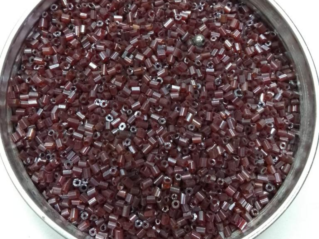 Light Maroon Lustre 2 Cut Glass Seed Beads- 2 mm