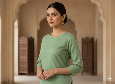 Sea Green Plain 100% Pure Mul Mul Cotton