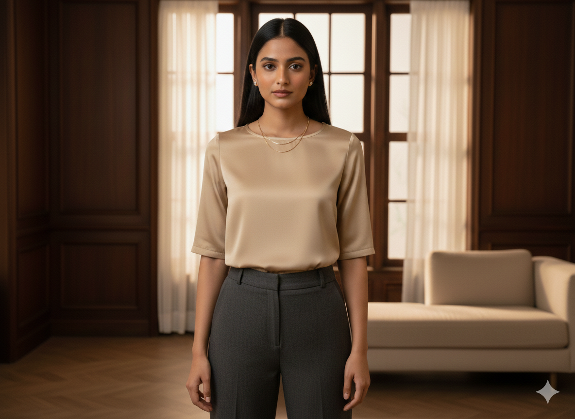 Cream  Plain Malai Satin Fabric  (Wholesale)