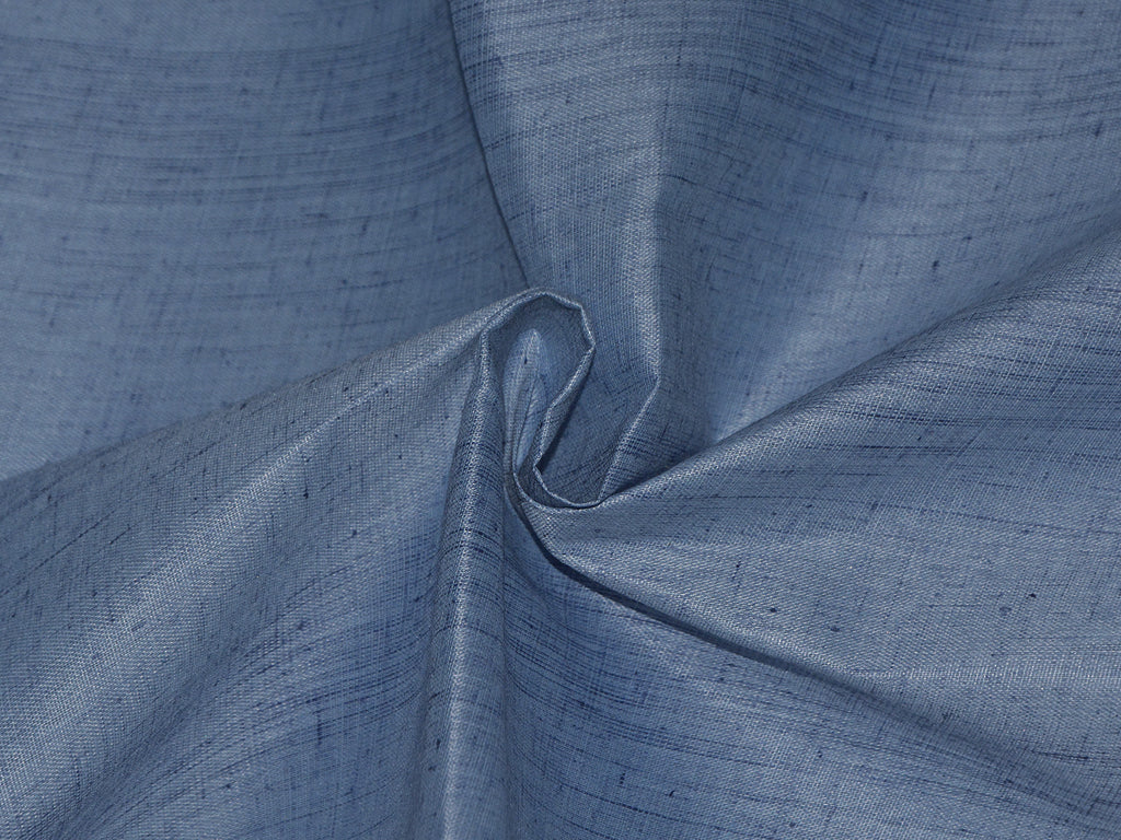 Light Steel Blue Shaded Plain Cotton Linen Fabric