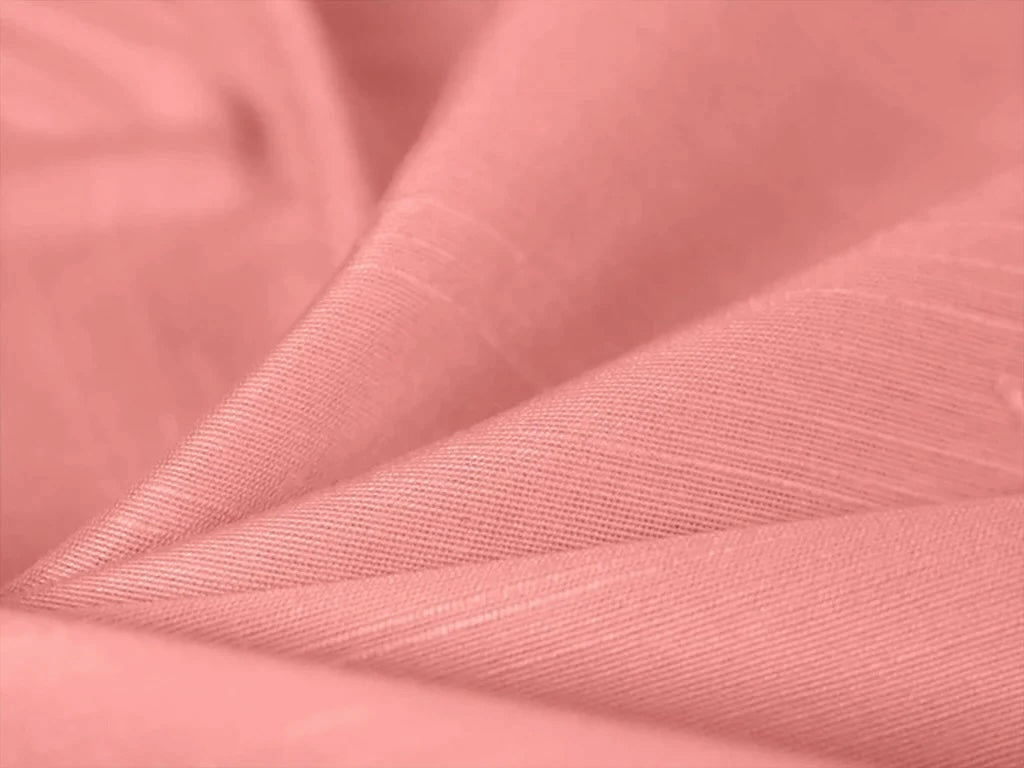 Peach Pink Plain Bangalore Raw Silk Fabric  (Wholesale)