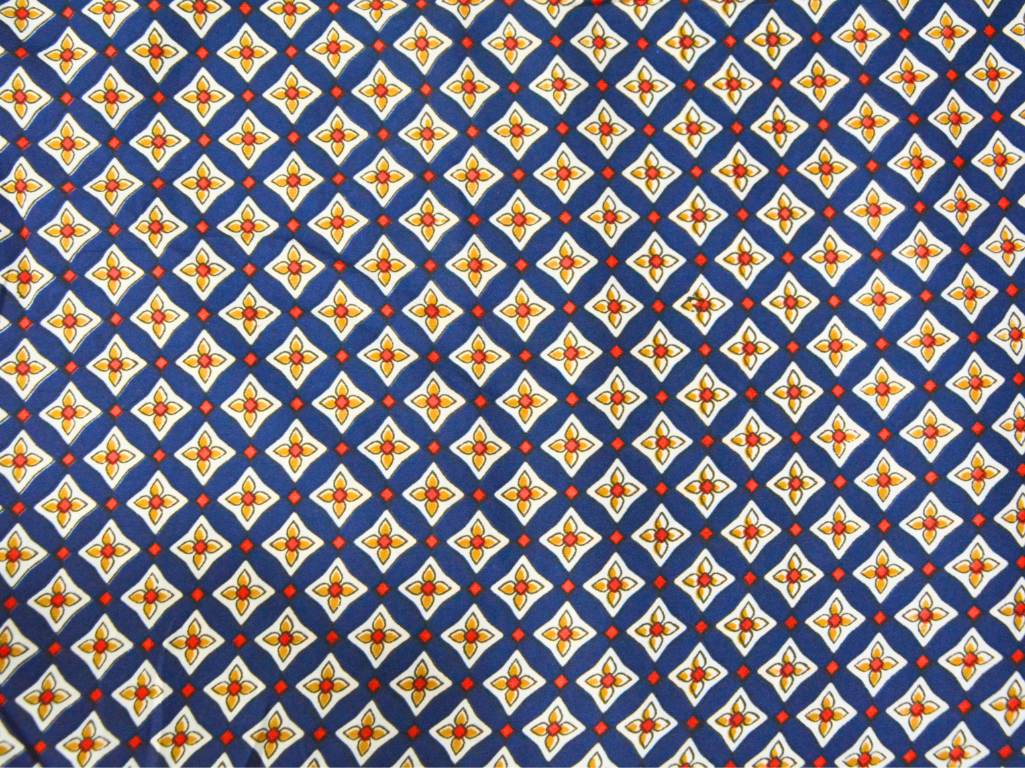 Dark Blue Diamond Digitally Printed Butter Crepe Fabric