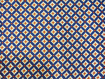 Dark Blue Diamond Digitally Printed Butter Crepe Fabric