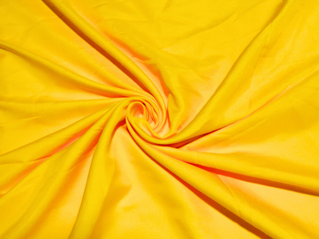 Bright Yellow Plain Malai Satin Fabric