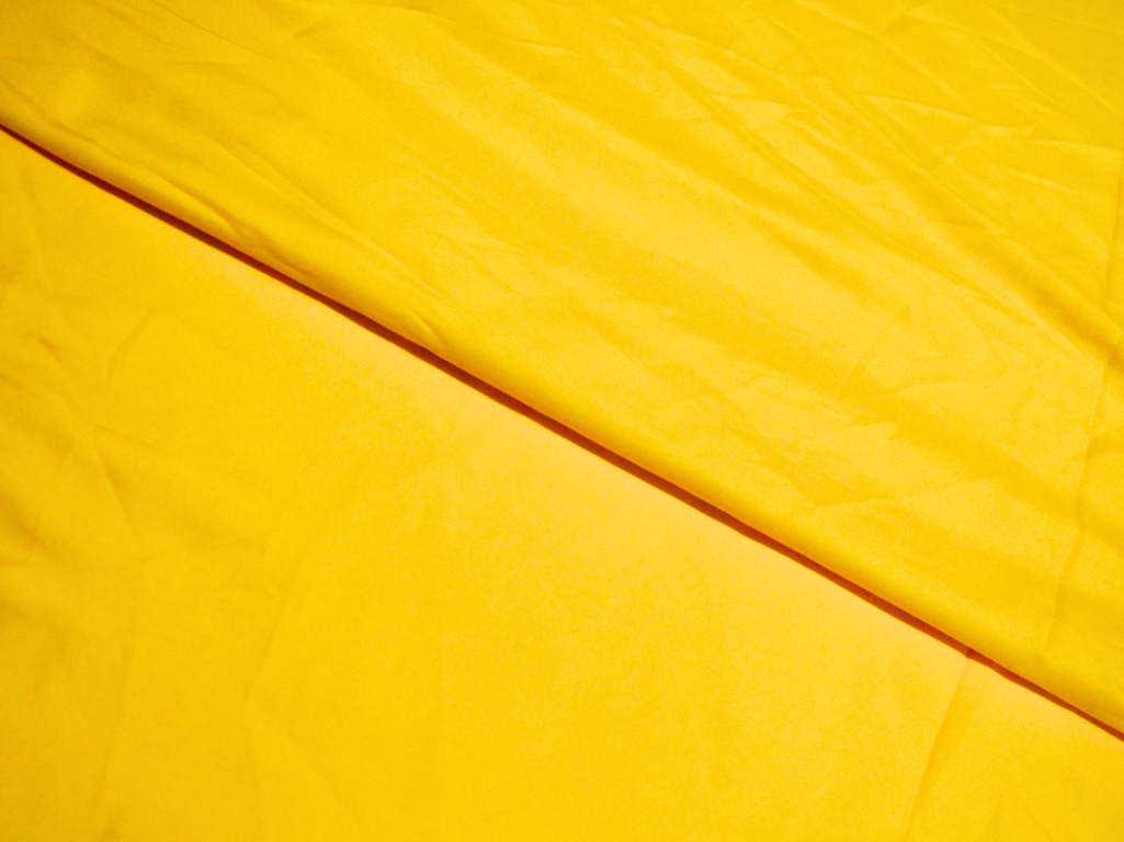 Bright Yellow Plain Malai Satin Fabric  (Wholesale)