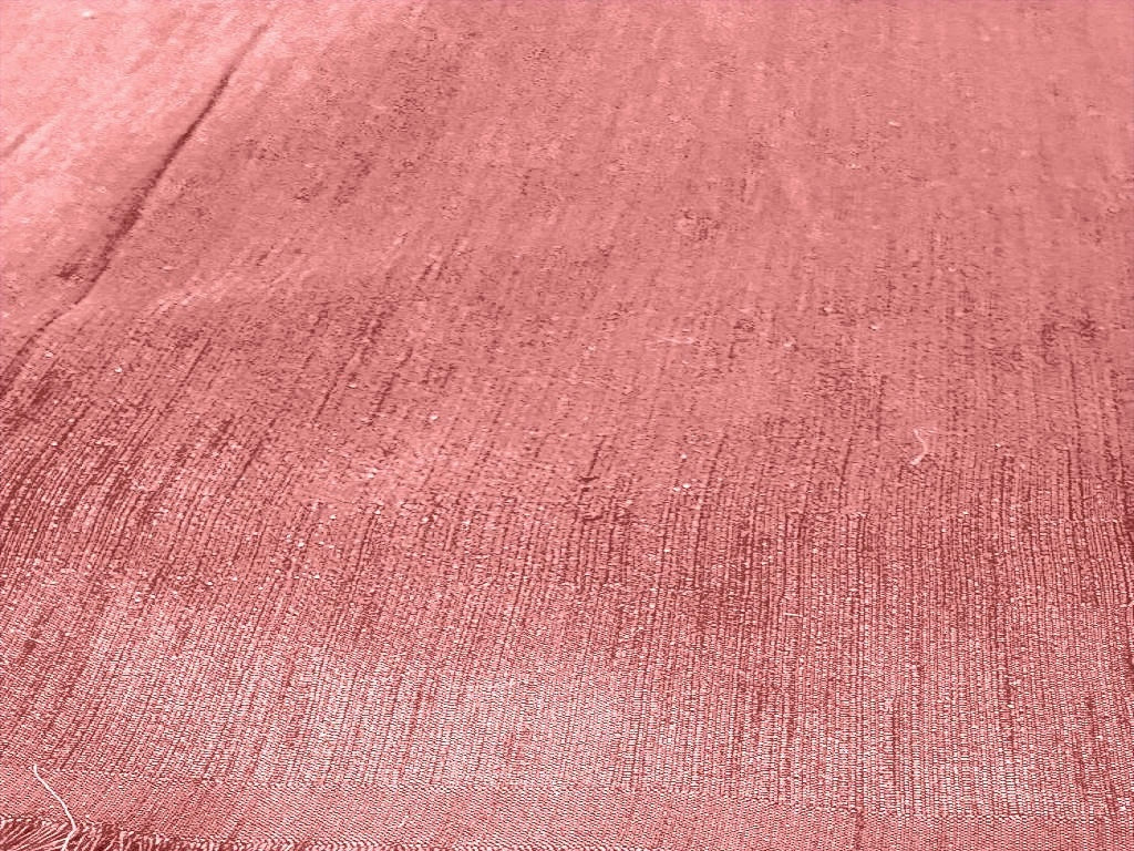 Peach Pink Plain Bangalore Raw Silk Fabric  (Wholesale)