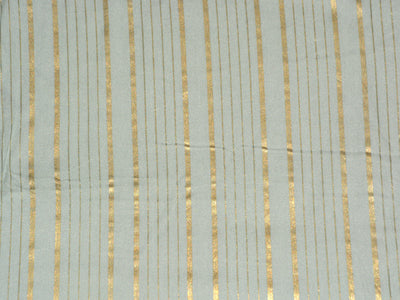Mint Green Stripes Lurex Printed Cotton Rayon Fabric