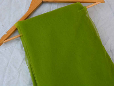 Parrot Green Plain Net Fabric