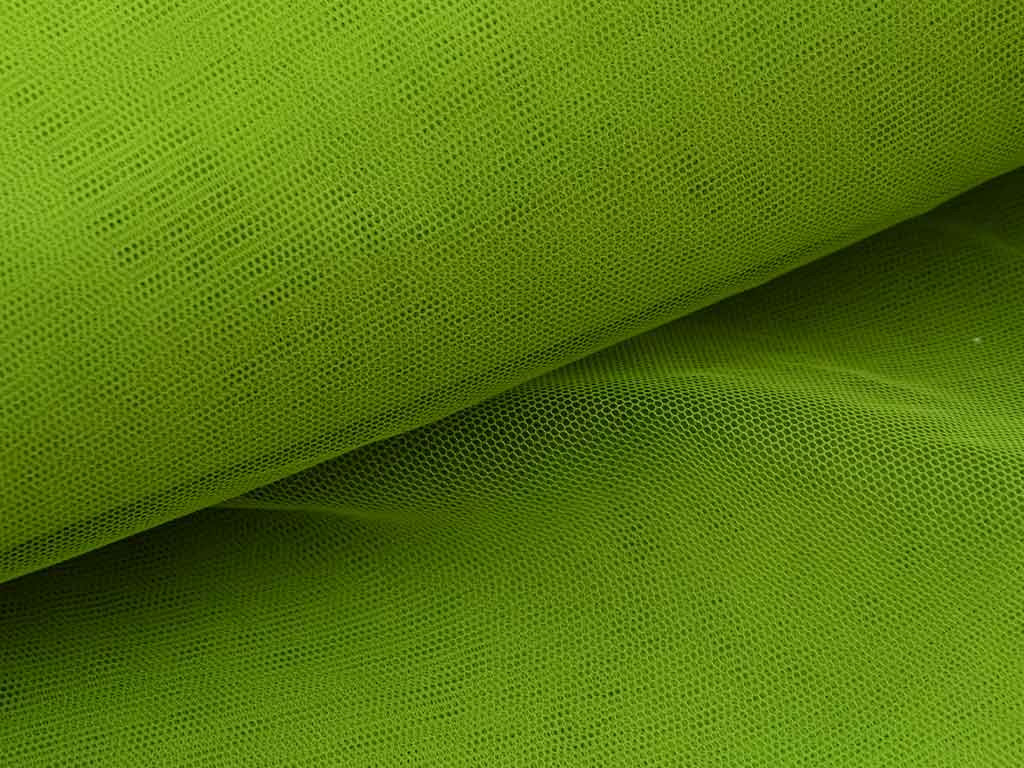 Parrot Green Plain Net Fabric
