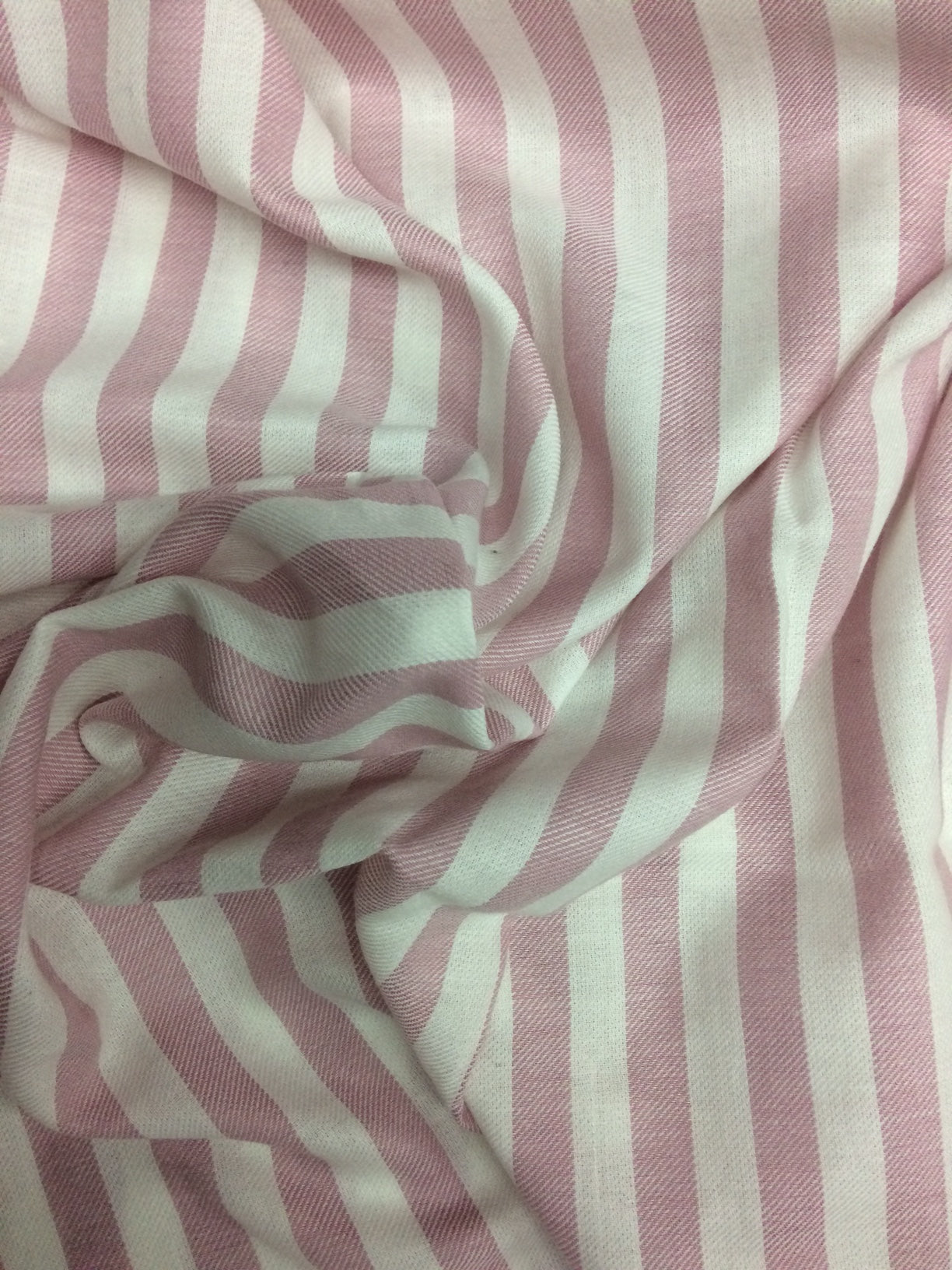 Pink & White Stripes Yarn Dyed Cotton Fabric