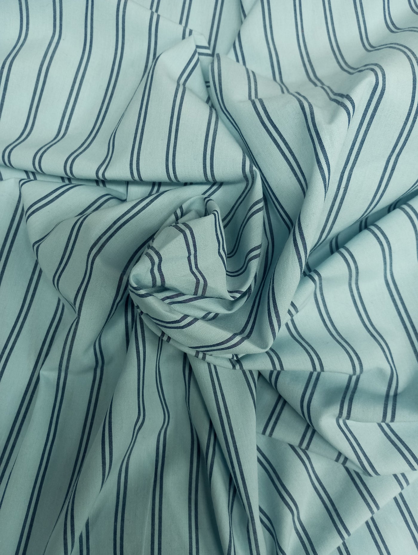 Aqua Blue Stripes Cotton Fabric