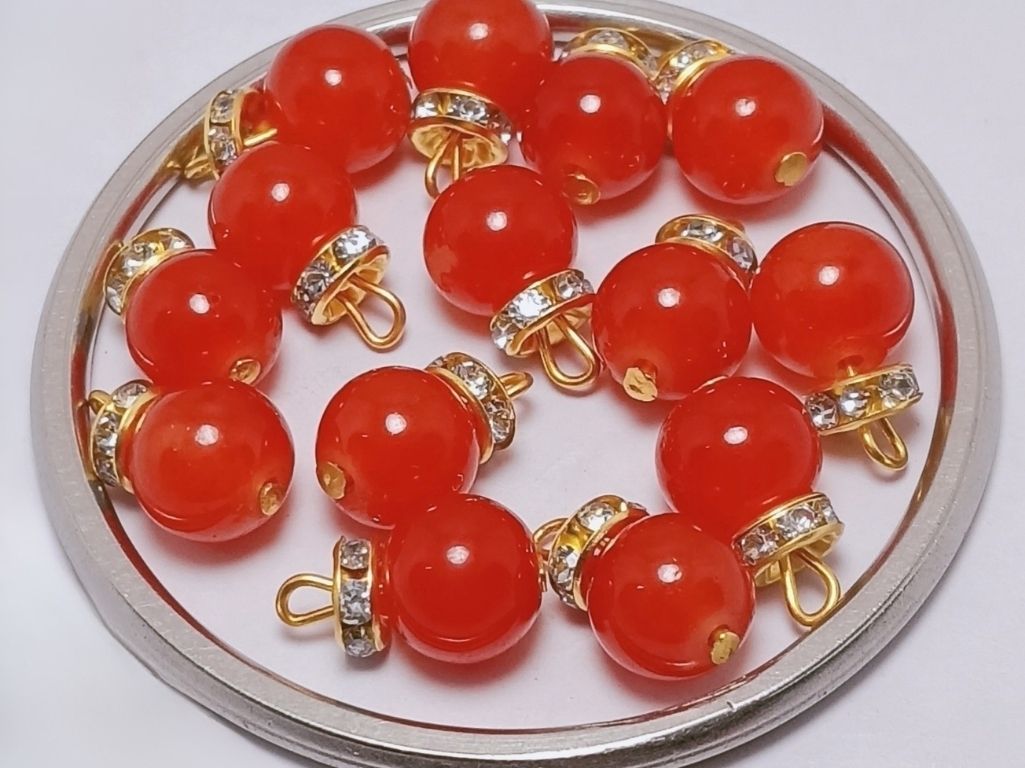 Orange Spherical Loreal Beads