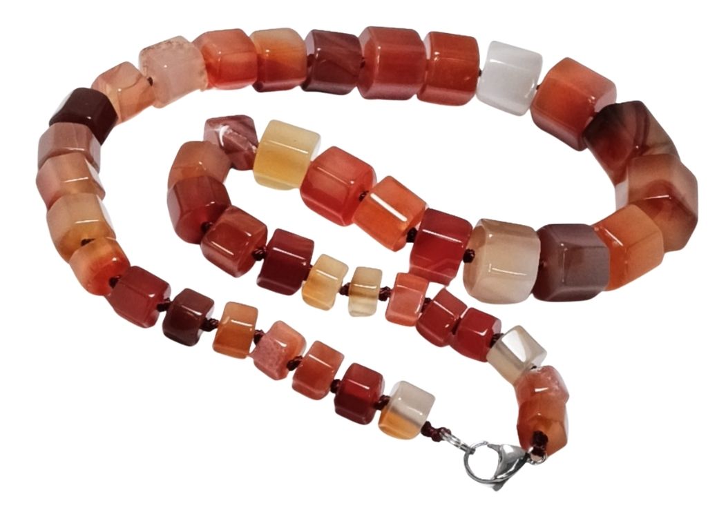 Multicolour Haxagon Multiple Sized Natural Stone Beads