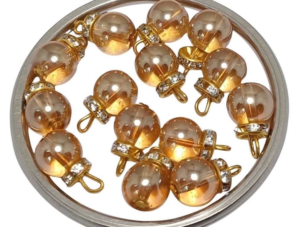 Golden Yellow Spherical Loreal Beads