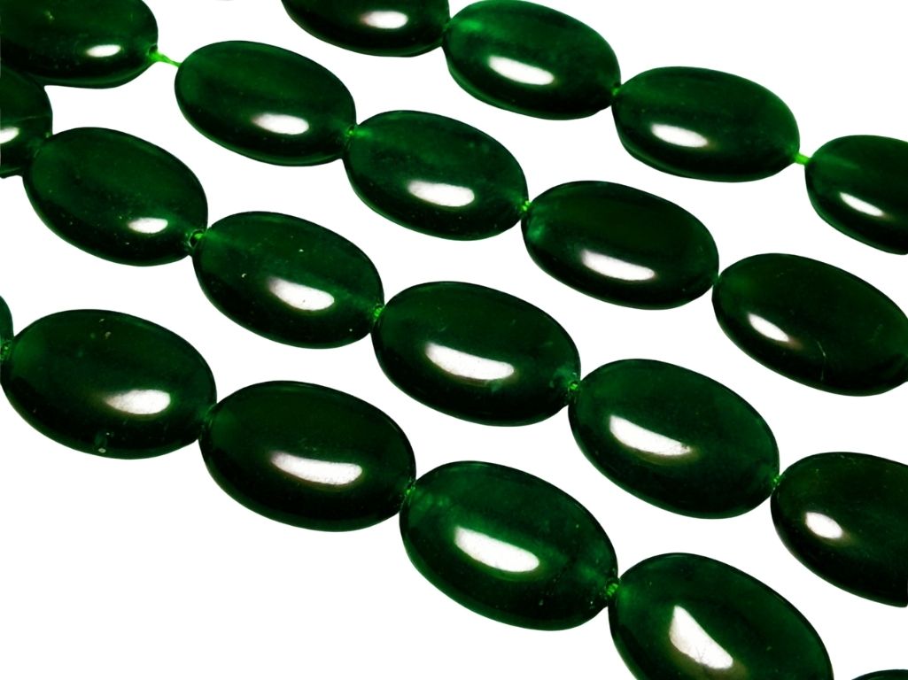 Park Green Oval Multiple Sized Natural Stone Beads