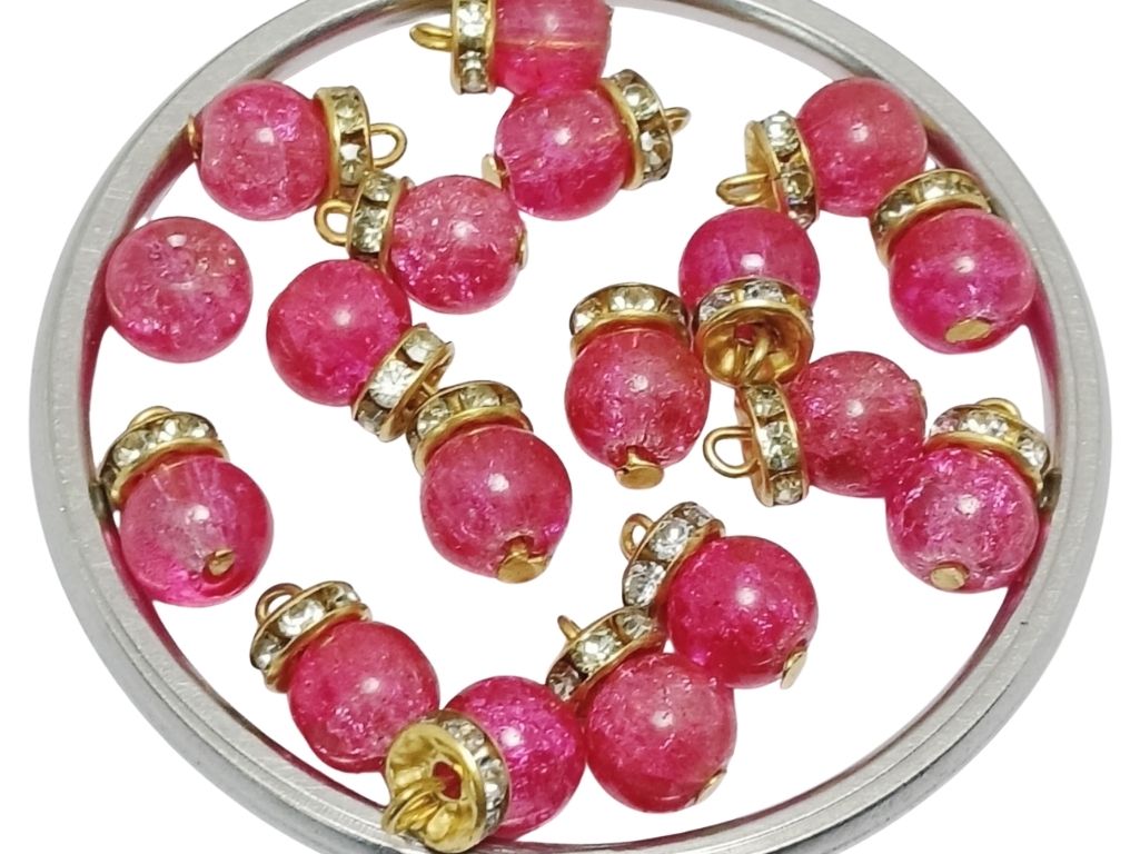 Bright Pink Spherical Loreal Beads