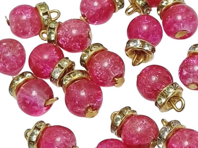 Bright Pink Spherical Loreal Beads