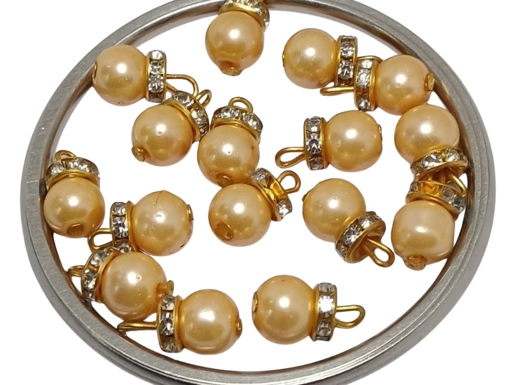 Light Golden Spherical Loreal Beads