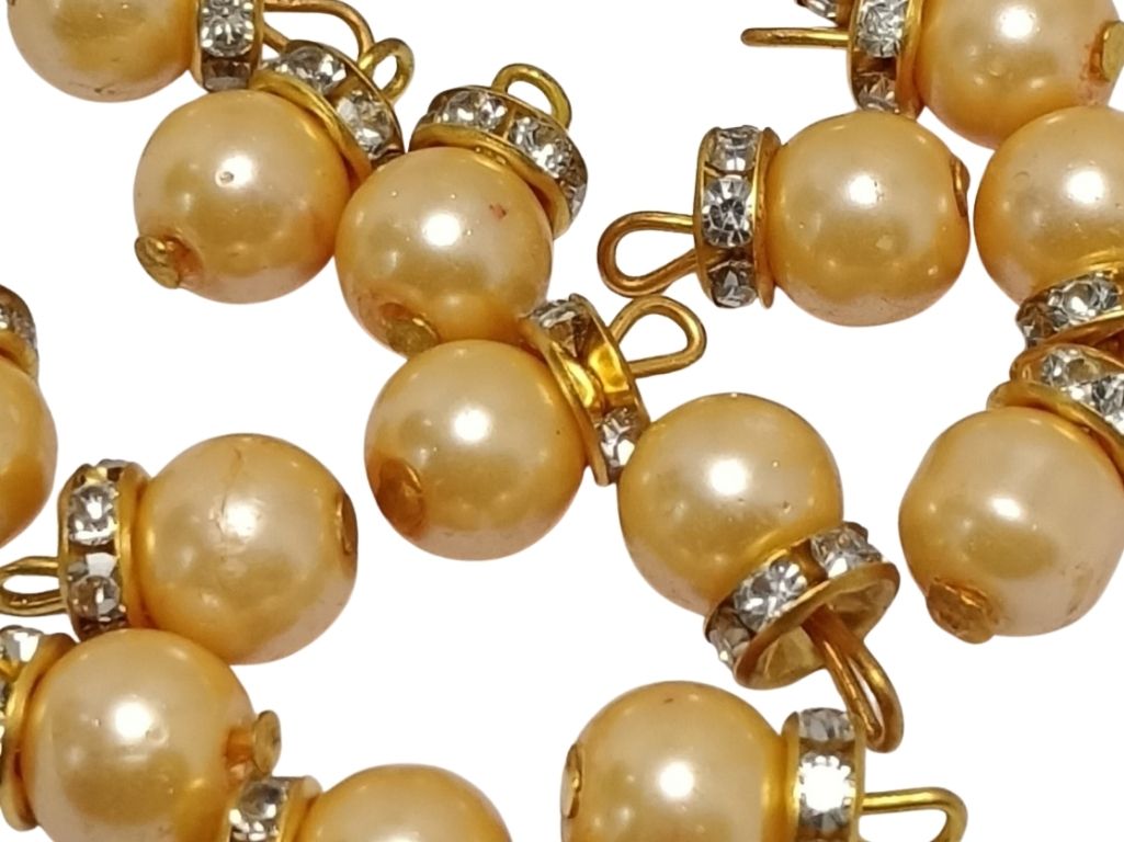 Light Golden Spherical Loreal Beads