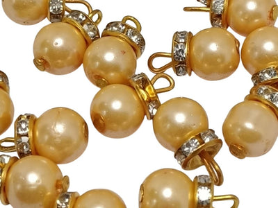 Light Golden Spherical Loreal Beads