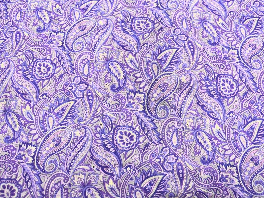 Purple 100 % Pure Cotton Chikan Embroidered Fabric